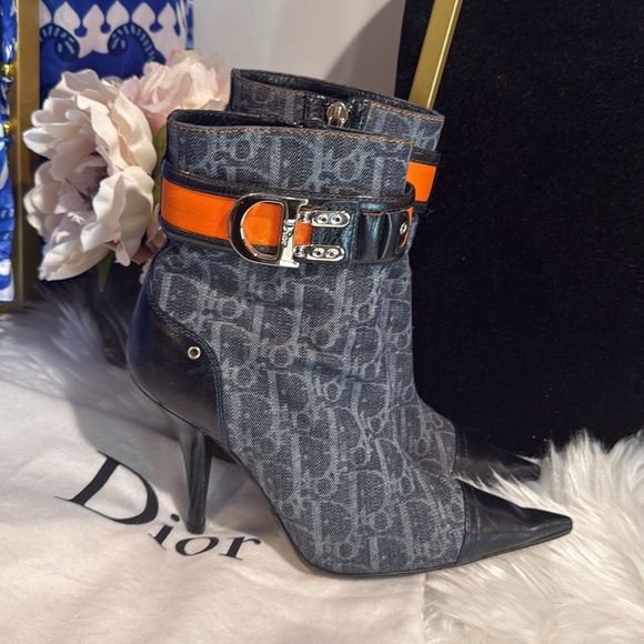 Christian Dior Diorissimo Pattern Denim Sock Boots - Picture 5 of 10